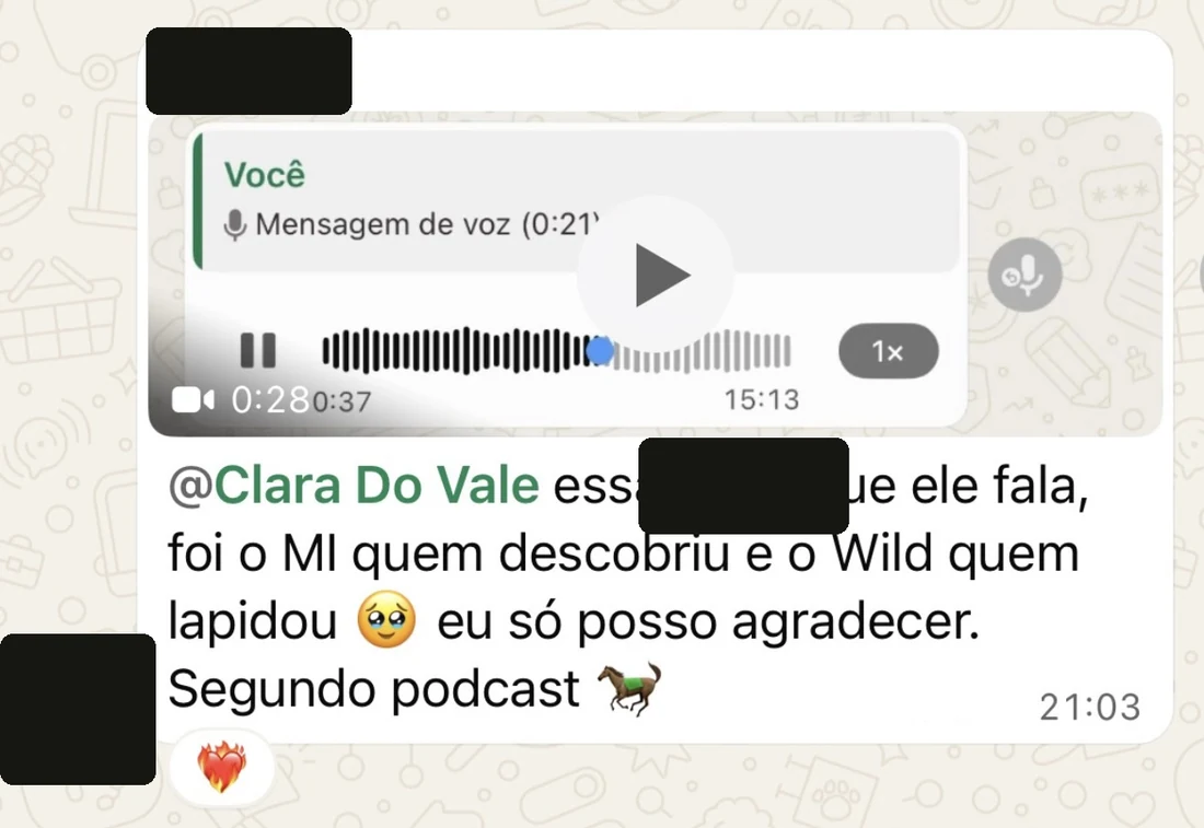 Relato anônimo sobre podcast e reconhecimento