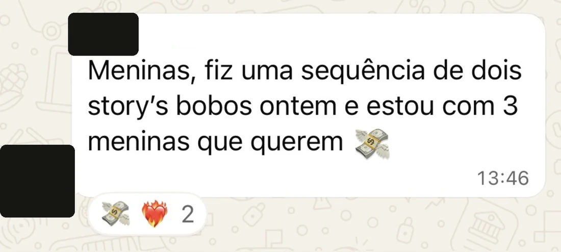 Relato anônimo sobre conteúdo e resposta do público